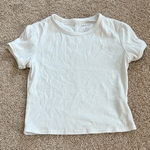 White Ribbed T-Shirt